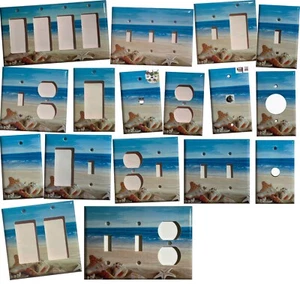 Interruptor de luz de caracol de mar Ocean Beach toma de corriente cubierta de pared placa decoración del hogar - Imagen 1 de 47