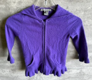 Nieman Marcus Cashmere Collection Purple Full Zip Girls Cardigan Size 4 - Picture 1 of 5