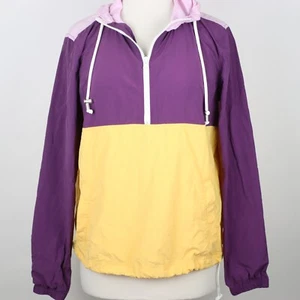 Old Navy Active Womens Small Half Zip Colorblock Hooded Windbreaker Jacket - Picture 1 of 5