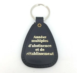 NA Key Tag Multiple Years Black FRENCH Narcotics Anonymous - Picture 1 of 6
