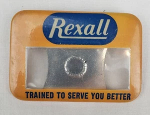 Vintage Rexall Drugs Employee Name Badge Pin Back Button Store Advertising Sign - Picture 1 of 8