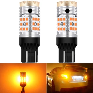 2 Pack 7443 7440 7444 LED Amber Yellow Turn Signal Light Bulbs ERROR FREE CANBUS - Bild 1 von 13