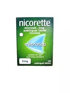 Nicorette Microtab, 2 mg, 100 (Stop Smoking Aid) Brand New Long Expiry Date - Picture 1 of 1