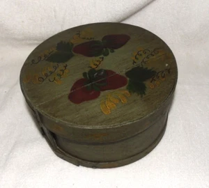 Cheese Box Round Hoop Wisconsin Tole Painted Vintage - Picture 1 of 9