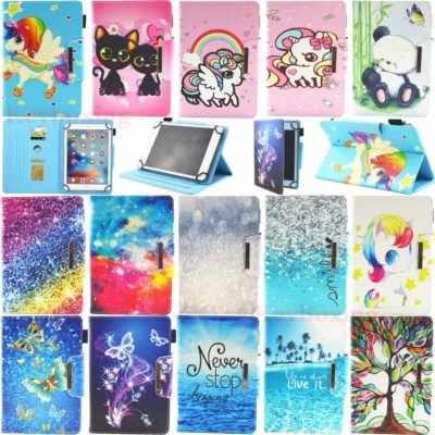 Universal 7'' 8'' 9.7" 10.1" Android Tablet Folio Stand Flip Leather Case Cover - Image 1 of 4