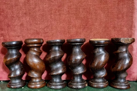 6 Barley twist turned spindle Column - Antique french architectural salvage 4in Cover