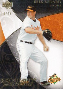 2007 Exquisite Collection Rookie Signatures Gold Card #55 Erik Bedard /75