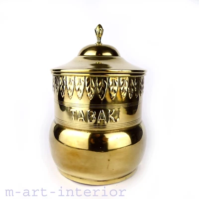 Jugendstil Dose aus Messing TABAK Deckeldose Tobacco Box Jar 🌟 um 1920 - Bild 1 von 4