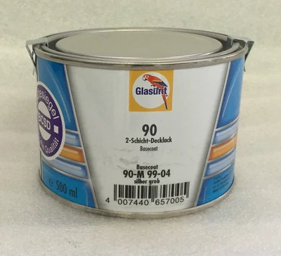 Glasurit 90-M 99-04 Vernice Miscelata ad Acqua Argento Grezzo 0,5 Litro - Immagine 1 di 2