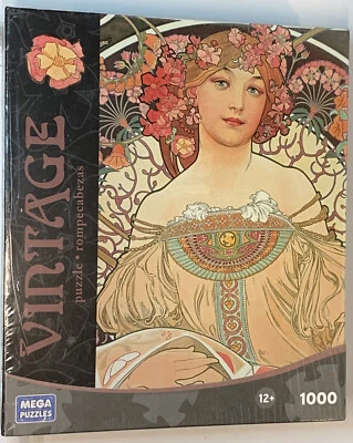 Mega Brand International 1000 件拼图 - ALPHONSE MUCHAS REVERIE 全新 — 第 1/4 张图片