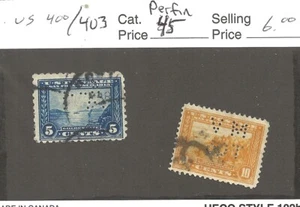 # 400 and 403, 5 cent blue, 10 cent orange, 1915, Panama Pacific Expo, cv $75 - Picture 1 of 2