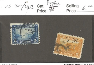 # 400 and 403, 5 cent blue, 10 cent orange, 1915, Panama Pacific Expo, cv $75 - Image 1 of 2