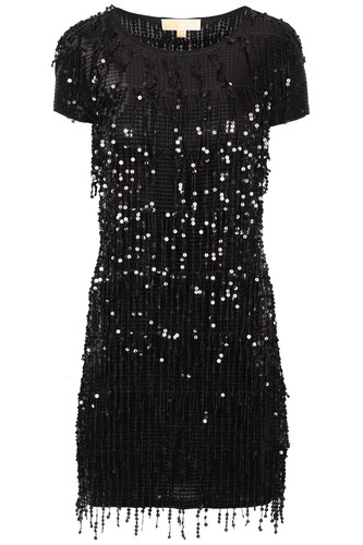 MICHAEL KORS MINI ABITO NERO PAILLETTES XSMALL