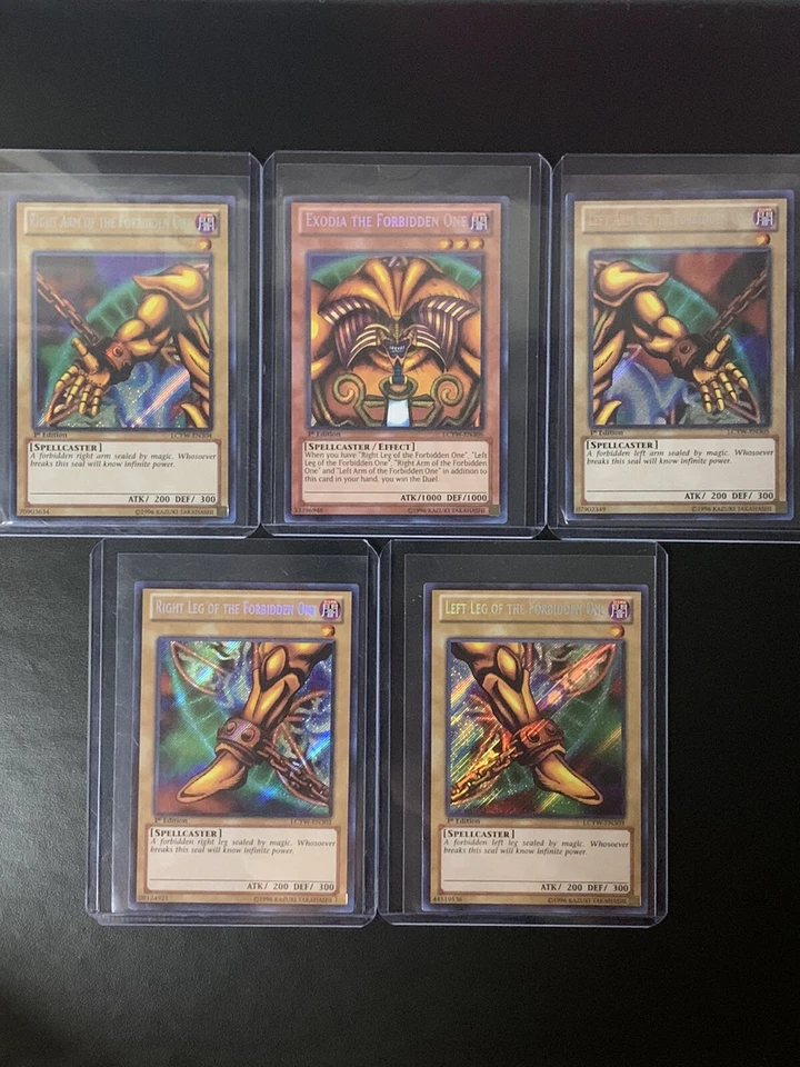 NM/M 1st Edition Secret Rare LCYW Exodia 5 Piece Set Yugioh Yugi’s World - Image 1 of 1