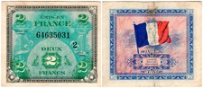 France 2 Francs P#114b (1944) Allied Forces VF