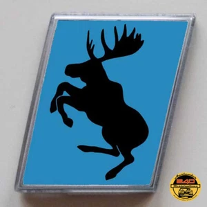 GENUINE Prancing Moose VOLVO 1” Hard Chrome Badge Slash Emblem in Rebel Blue - Picture 1 of 10