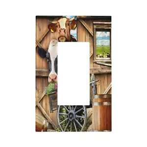 Farm Cow Single Rocker Light Switch Cover Decorative Wall Plate Electrical Sw... - Picture 1 of 8