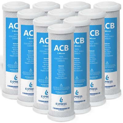 Activated Carbon Block ACB Water Filter Replacement – 10 inch 5 Micron – 10 Pack - Image 1 of 4