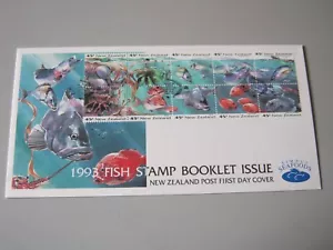 NEW ZEALAND FDC for 1993 MARINE LIFE BOOKLET PANE of 10 STAMPS SG 1752-1761 - Picture 1 of 1