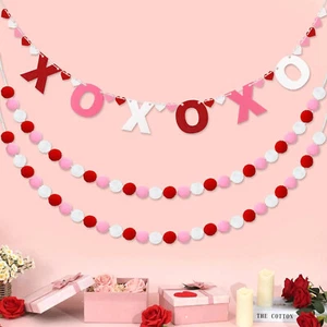 Guirnalda de bola de fieltro de 10 pies para guirnalda de pompón de San Valentín 3 piezas - Imagen 1 de 7