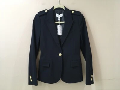 Blazer Derek Lam 10 Pecho Único Botón Dorado Medianoche Mujer Talla 0 Nuevo Con Etiquetas  Foto 1 de 4