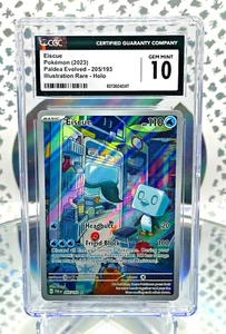 Tarjeta Pokémon rara ilustración secreta evolucionada de Paldea 205/193 CGC 10 Eiscue - Imagen 1 de 1