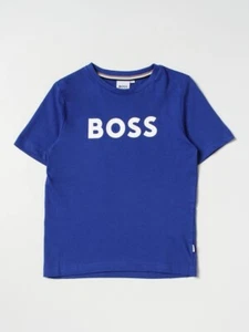 CAMISETA HUGO BOSS ROPA INFANTIL CON LOGOTIPO AZUL ESTAMPADO ALGODÓN ELÁSTICA TALLA 6A TRAJE NIÑO PEQUEÑO - Imagen 1 de 2