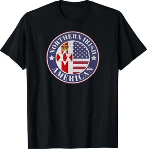NUOVO! Orgoglioso distintivo nordirlandese-americano - maglietta bandiera Irlanda del Nord S-3XL - Foto 1 di 4