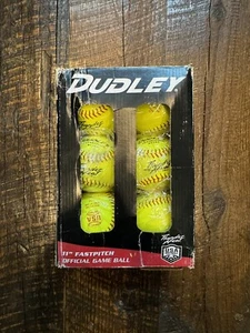 NEW Dudley Softball 6 Pack 4A144R6 Yellow 11" Thunder Hycon Leather Fastpitch - Picture 1 of 2