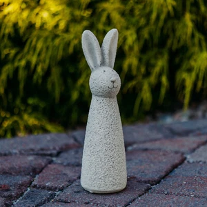 Steinfigur lustiger Oster-Deko Hase H. 30 cm, 2 kg, frostsicher Steinguss - Bild 1 von 8