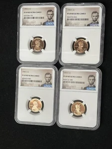 1994 1995 1998 1999 Lincoln Shield Cent NGC PF69 RD Ultra Cameo LOT Of 4 Coins - Picture 1 of 7