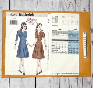 Butterick Pattern 6239 Retro Drop Waist A-Line Dress w Front Tucks Sz 8-12 New - Picture 1 of 1