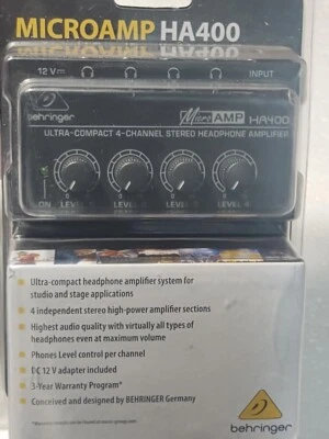 BEHRINGER MICROAMP HA400 HEADPHONE AMPLIFIER - Image 1 of 4