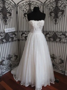 618W MELISSA SWEET SZ 8 IVORY LACE EMB FORMAL WEDDING GOWN DRESS NEW - Picture 1 of 13