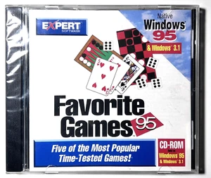 FAVORITE GAMES 95 PC CD-ROM Windows 95 Expert Software NEW rummy YACHT checkers - Picture 1 of 3