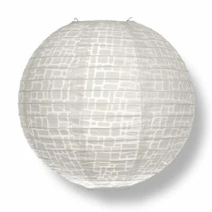 Tono linterna de papel fibroso japonés Kozo Unryu de piedra moderna de 12", decoración colgante - Imagen 1 de 6
