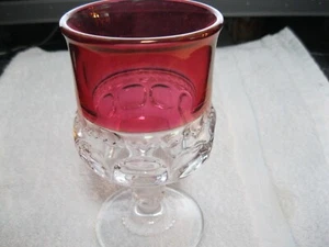 VINTAGE TIFFIN INDIANA GLASS KINGS CROWN THUMBPRINT RUBY RED FLASH RIM 5.5 IN - Picture 1 of 5