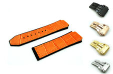 FITS HUBLOT BIG BANG FUSION WATCH Orange Rubber Leather Strap Band 23 26 29mm 