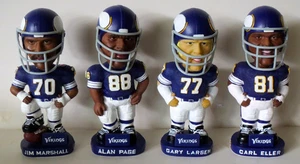 Minnesota Vikings "Purple People Eaters" Bobblehead Set 7 1/4" (ALL NEW IN BOX) - Picture 1 of 3