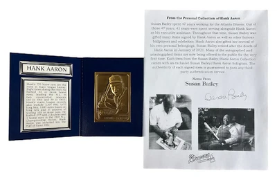 Tarjeta de bronce Hank Aaron 1995 Topps Legends años 60 certificado de autenticidad de su colección personal Foto 1 de 4