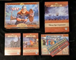878 Vikings Invasion Of England W/ Expansion, Leaders, Buildings, & Kickstarter - Picture 1 of 10