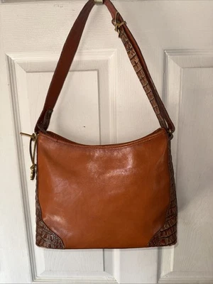 De colección Brahmin Cartera Bolso de Hombro Cuero Necano Caimán Cocodrilo Patas Grande 10x8x4 Foto 1 de 4