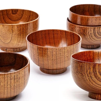 Wooden baby Bowl for Salad Soup Noodles Household Tableware - Image 1 of 4