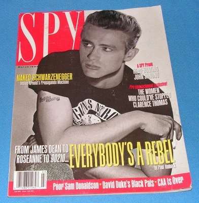 SPY Magazine March 92  James Dean , Naked Arnold Schwarzenegger, 90210  - Image 1 of 4