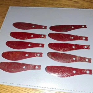 10 X #41 ORIGINAL PRE WAR DARK RED MECCANO STAMPED PROPELLER/PROPELLOR - Picture 1 of 2