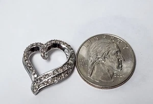 10K White Gold 1/2 Carat TCW Diamonds Open Heart Love Theme Pendant - Picture 1 of 5
