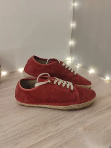Rag & Bone Womens Espadrille Flat Lace Up Red Suede Tennis Shoes Sneakers 36.5 - Picture 1 of 16