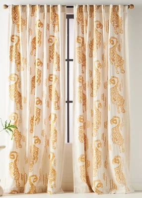 CORTINAS FLAMENGAS MILHO 50" x 108" ANTHROPOLOGIE NOVAS SEM ETIQUETAS - 4 PAINÉIS--VENDIDAS COMO LOTE - Imagem 1 de 3
