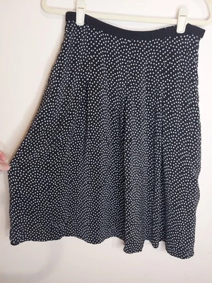Falda Pendelton 100 Seda Polkadot Midi Negra Blanca Forrada Talla 8 Rockabilly Y2K  Foto 1 de 4