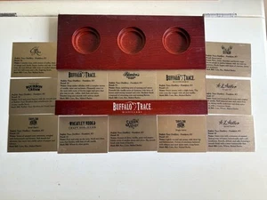 Buffalo Trace Distillery Bourbon Whiskey Wood Flight Board Tasting Tray - Picture 1 of 5